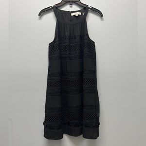 NWOT LOFT Halter high neck A-line LBD with tassel detail S/XS